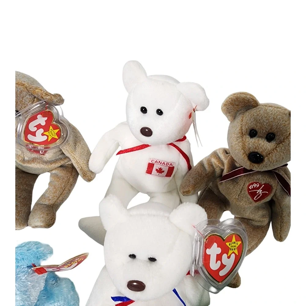Ty Beanie Babies Lot of 10 Maple Erin 1999 Signature Holiday Teddy‎ Moose Plush